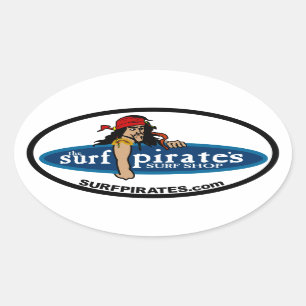 Sticker Ovale l'autocollant SURF SHOP du surfpirate (4)