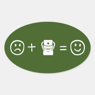 Sticker Ovale Le Backpacking Vous Rend Heureux