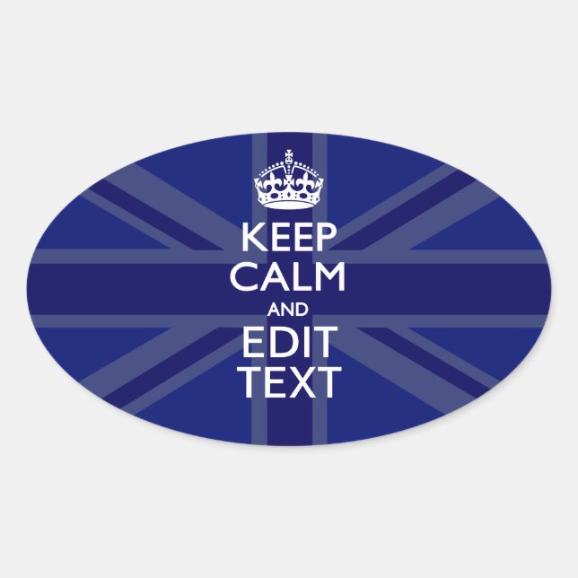 Sticker Ovale Le bleu de minuit gardent le calme pour obtenir (Devant)