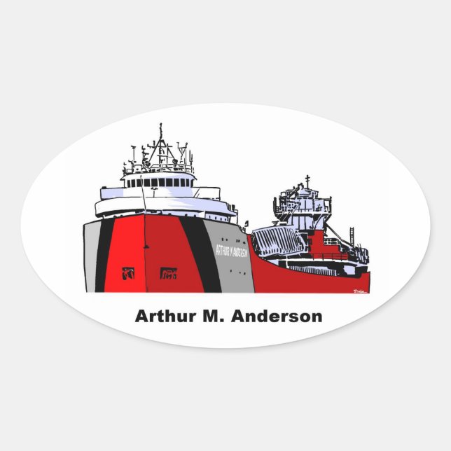 Sticker Ovale Le cargo Arthur M. Anderson (Devant)