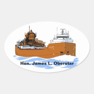Sticker Ovale Le cargo des Grands Lacs James L. Oberstar