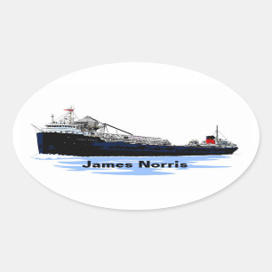 Sticker Ovale Le cargo des Grands Lacs James Norris