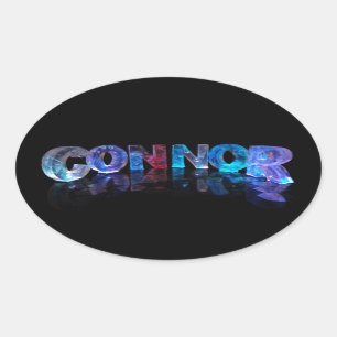 Sticker Ovale Le Connor nommé dans les lumières 3D