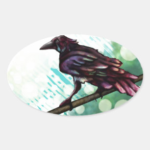 Sticker Ovale Le Corbeau