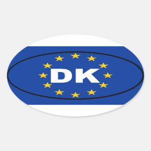 Sticker Ovale Le Danemark - DK - Union européenne