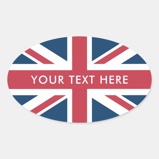 Sticker Ovale Le drapeau britannique Union Jack (Devant)