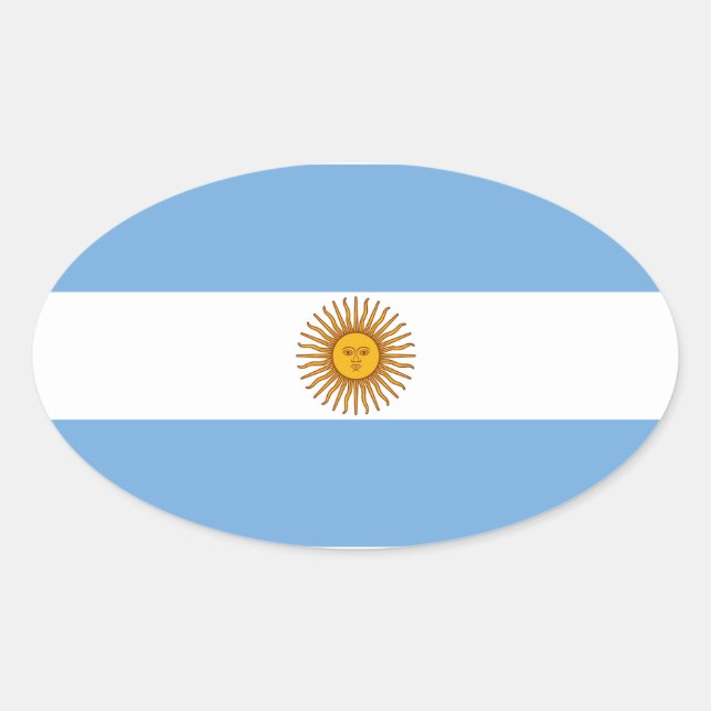 Sticker Ovale Le drapeau de l'Argentine (Devant)
