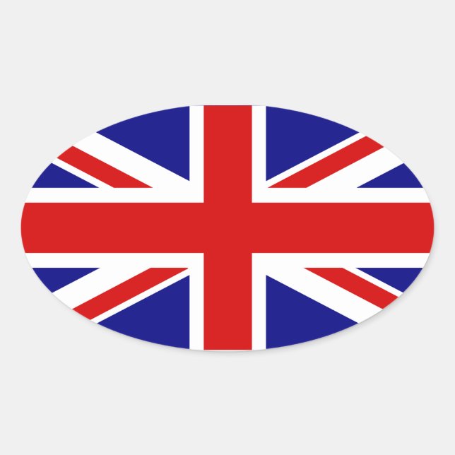 Sticker Ovale Le drapeau Union Jack (Devant)