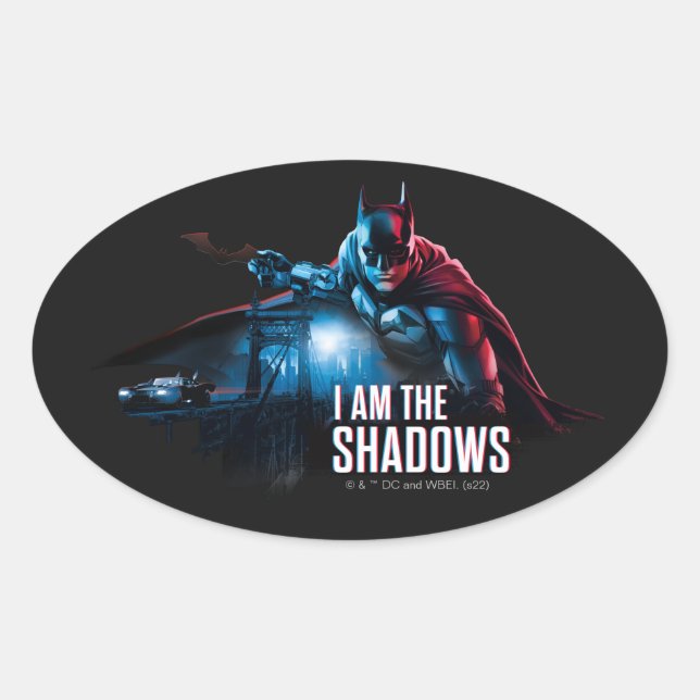 Sticker Ovale Le Graphique De Caractères Batman - Je Suis Les Om (Devant)