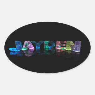 Sticker Ovale Le Jayden nommé dans 3D s'allume (la photographie