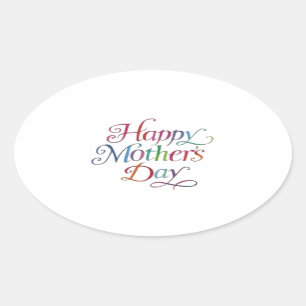 Sticker Ovale Le jour de mère heureux !