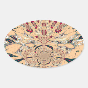Sticker Ovale Le Kaleidoscope Africain Vibrant : Un Plaisir Pais