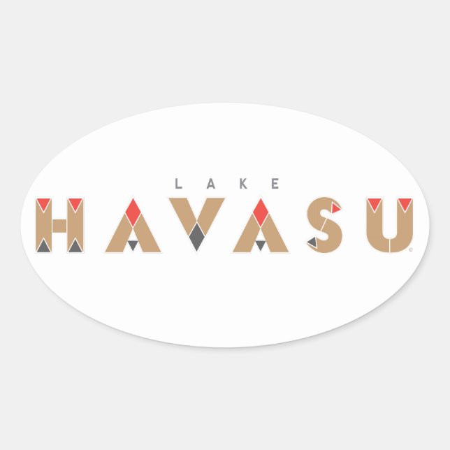 Sticker Ovale Le lac Havasu (Devant)
