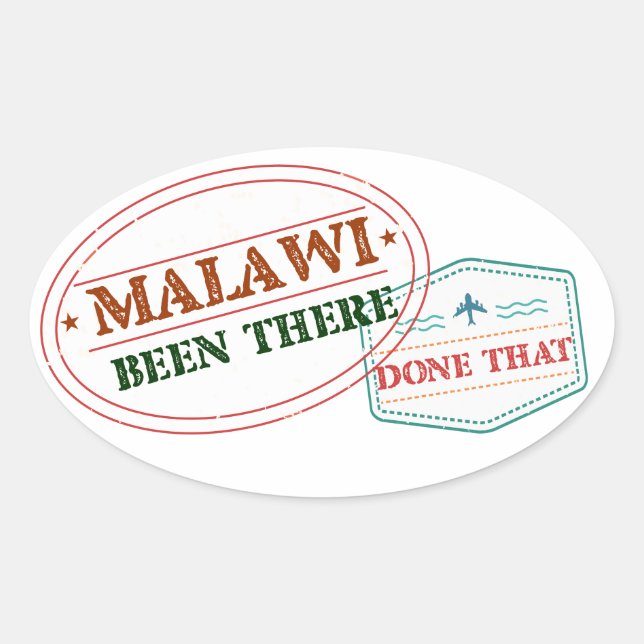 Sticker Ovale Le Malawi A Fait Cela (Devant)