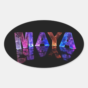 Sticker Ovale Le Maya nommé dans 3D s'allume (la photographie)