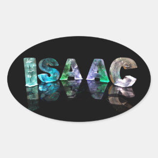 Sticker Ovale Le nom Isaac en lumières 3D (Photographie)