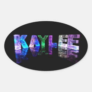 Sticker Ovale Le nom Kaylee en lumières 3D (photo)
