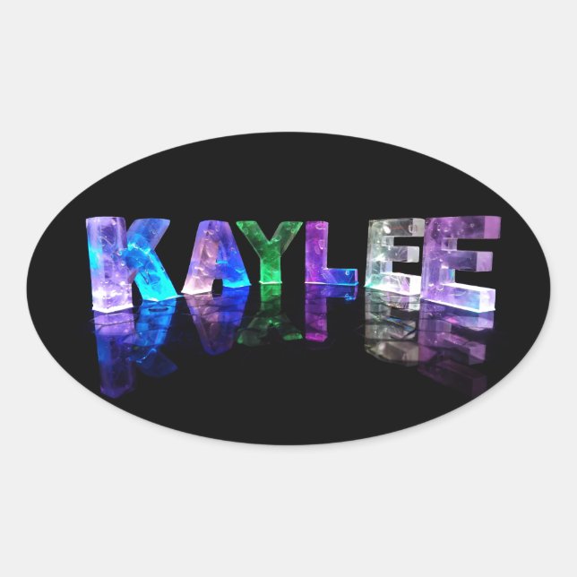 Sticker Ovale Le nom Kaylee en lumières 3D (photo) (Devant)