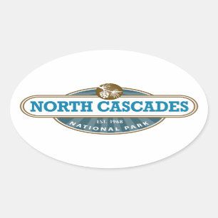 Sticker Ovale Le nord cascade le parc national