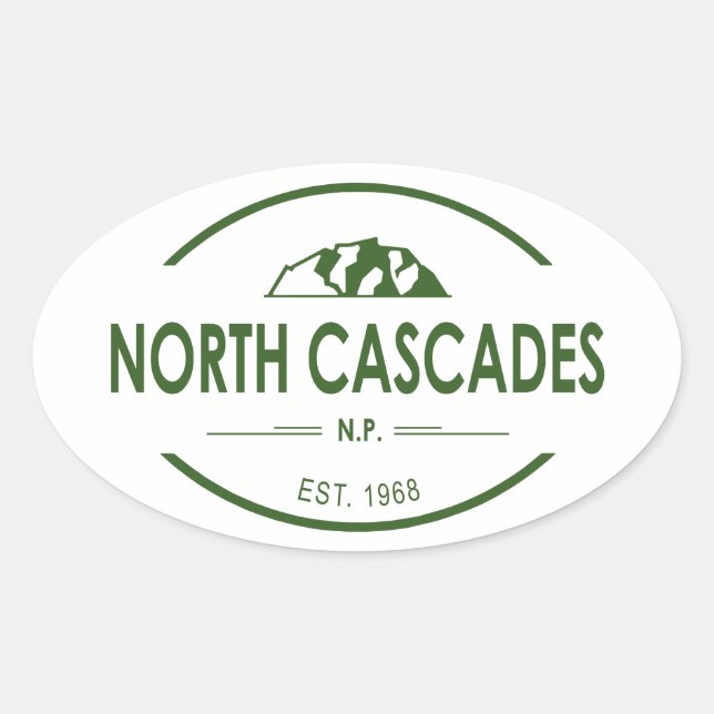 Sticker Ovale Le Parc national de North Cascades (Devant)