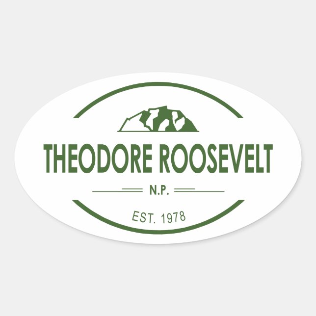 Sticker Ovale Le Parc national de Theodore Roosevelt (Devant)
