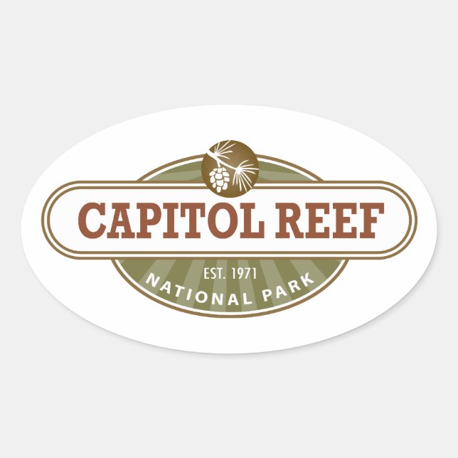 Sticker Ovale Le Parc national du Capitol Reef (Devant)