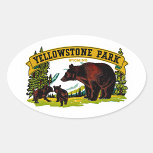 Sticker Ovale Le parc Yellowstone