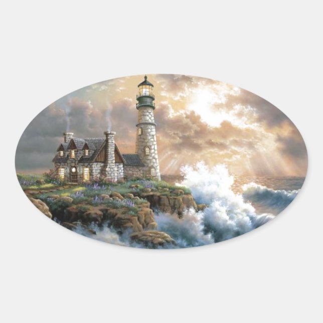 Sticker Ovale Le phare (Devant)