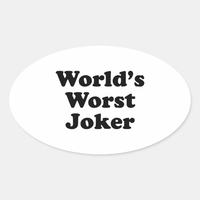 Sticker Ovale Le pire joker du monde (Devant)