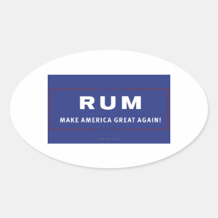 Sticker Ovale Le rhum fait à l'Amérique sa grandeur