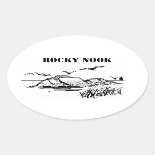 Sticker Ovale Le sel rocheux de recoin bascule l'autocollant