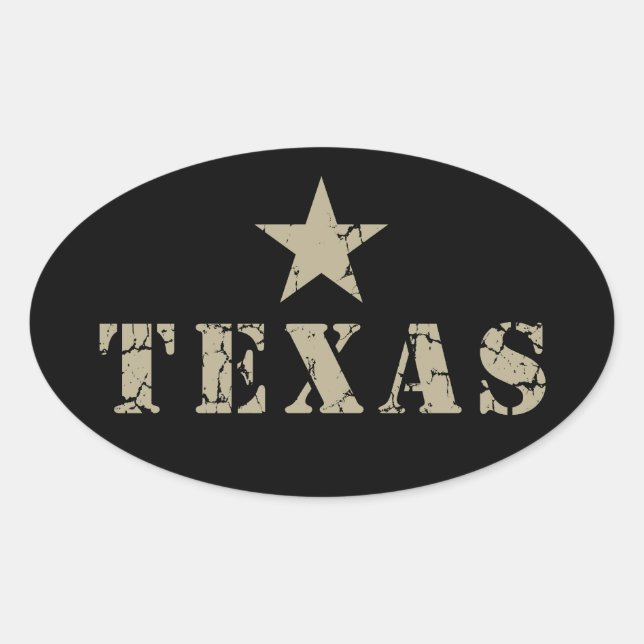Sticker Ovale Le Texas, l'État de la Lone Star (Devant)