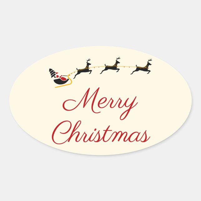 Sticker Ovale Le thème de Noël I (Devant)