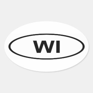 Sticker Ovale Le Wisconsin "WI "