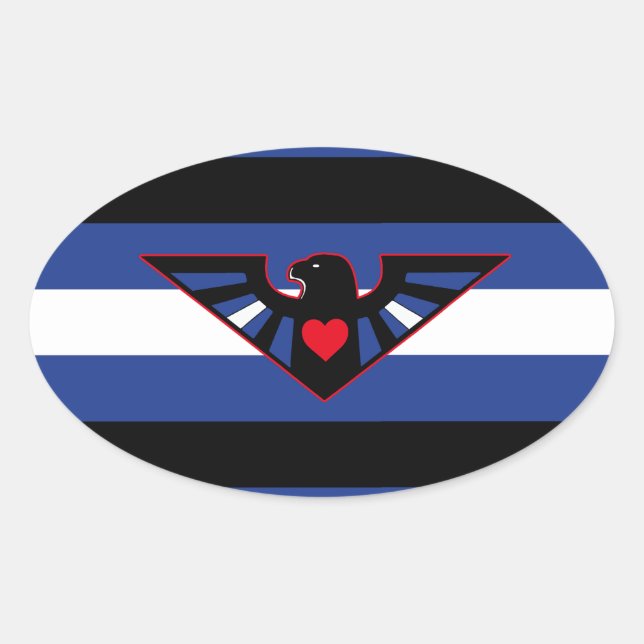 STICKER OVALE LEATHER EAGLE FIE (Devant)