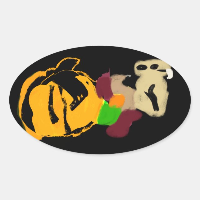 Sticker Ovale L'écureuil cosy (Devant)