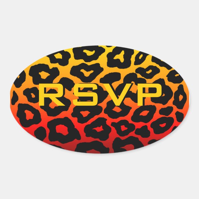 Sticker Ovale Leopard personnalisable (Devant)