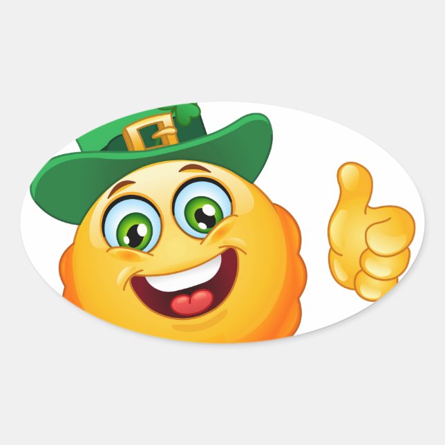 Sticker Ovale leprechaun emoji (Devant)