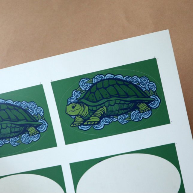 Sticker Ovale Les amoureux de la nature Tortues (Créateur téléchargé)