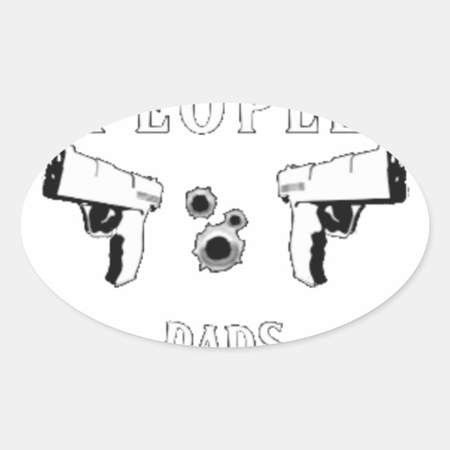 Sticker Ovale Les armes ne tuent pas les gens... (Devant)