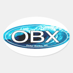 Sticker Ovale Les banques externes d'OBX ondulent l'ovale