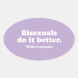 STICKER OVALE LES BISEXUELS LE FONT MIEUX