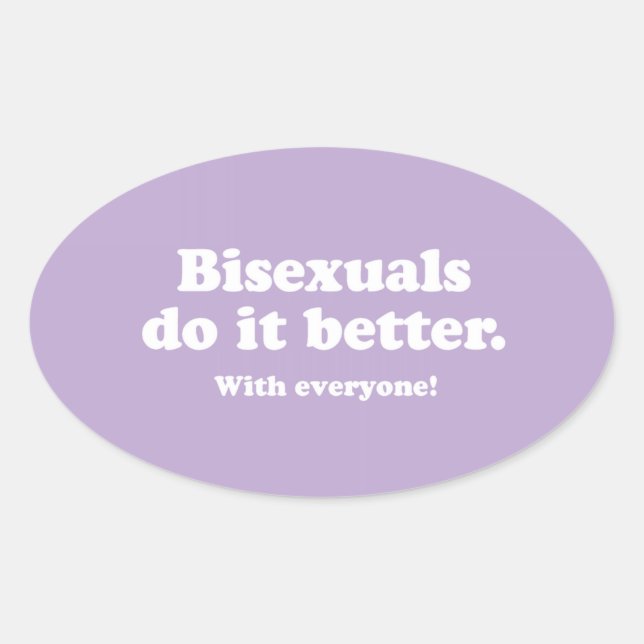 STICKER OVALE LES BISEXUELS LE FONT MIEUX (Devant)