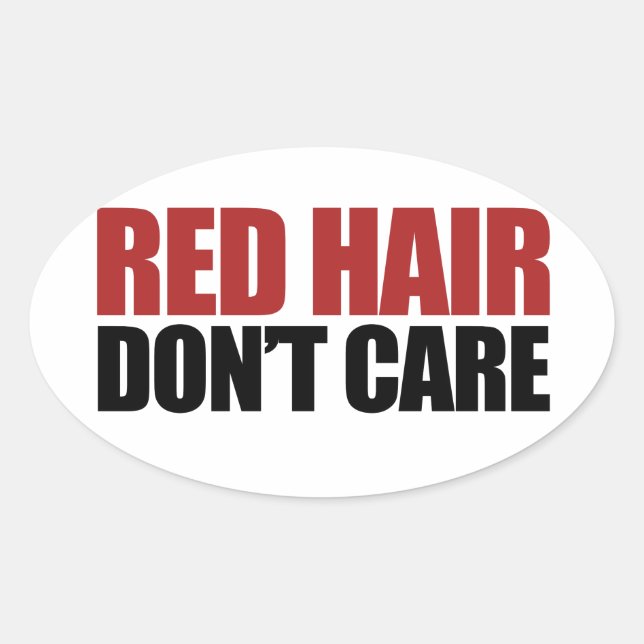 Sticker Ovale Les cheveux rouges s'en fichent (Devant)