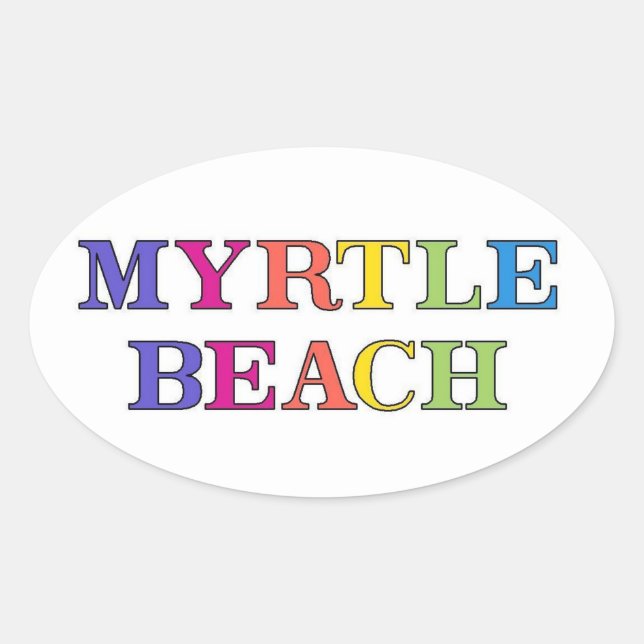 Sticker Ovale Les couleurs de Myrtle Beach (Devant)