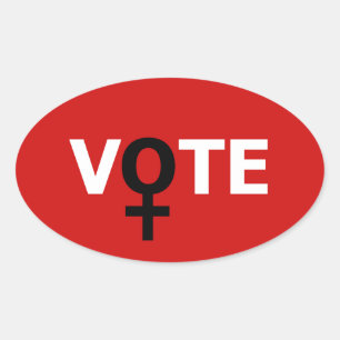 Sticker Ovale Les Femmes Votent - Suffrage Féministe Stick Polit
