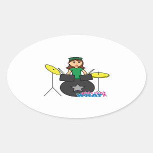 Sticker Ovale Les filles ne peuvent quoi ? Conception personnal