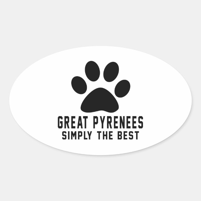 Sticker Ovale Les grandes Pyrénées Simplement le meilleur (Devant)
