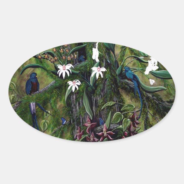 Sticker Ovale Les jungles de Tikal (Devant)