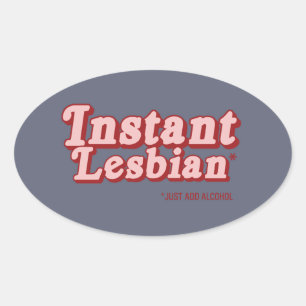 STICKER OVALE LESBIENNE INSTANTANÉE
